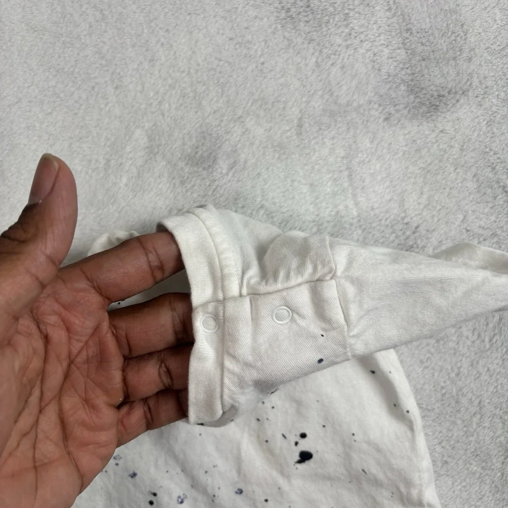 Ralph Lauren Polo Paint Splatter White SS Graphic Shirt Infant Size‎ 6M Months